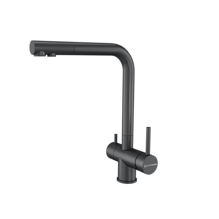 Смеситель KuchenStern Fokus-F ворон. сталь фото