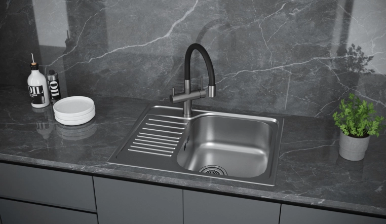 Мойка KuchenStern Basis 45 Aisi 304/R65 нерж. сталь фото