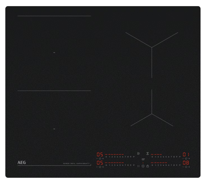 Поверхность индукционная AEG TI64IB10IZ 60 см 7000 серия SaphirMatt® Hob2Hood® матовый черный фото