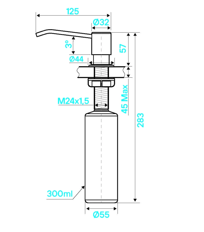 Дозатор KuchenStern Aster нерж. сталь фото