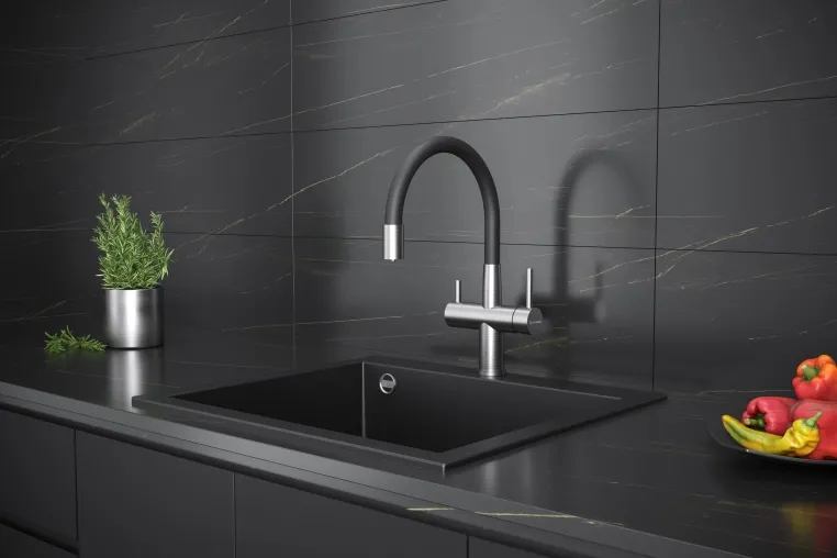 Смеситель KuchenStern Wurm-FE нерж. сталь фото