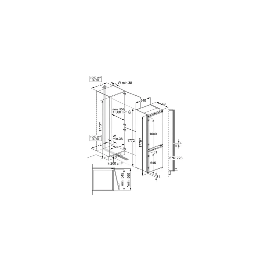 Холодильник Electrolux E8MNCD18S 800 TwinTech NoFrost встр. 177 см фото
